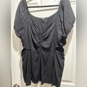 Torrid Black Ruched Blouse